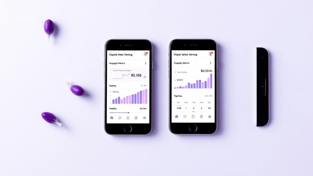 Comparação de testes A/B em dois celulares