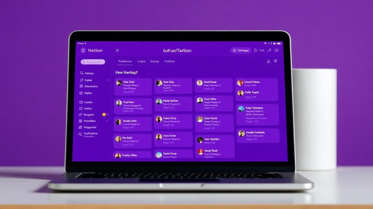 Tela de laptop com kanban de planejamento