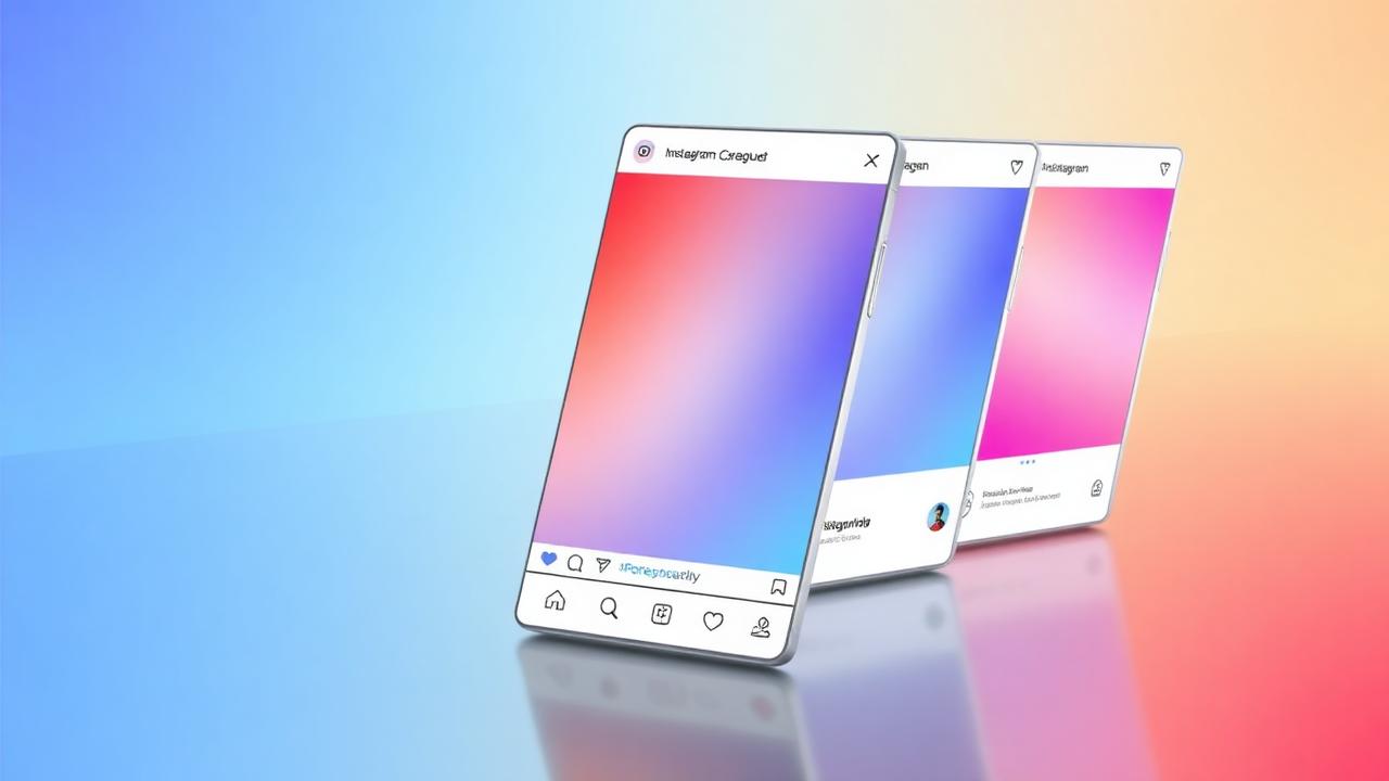 Mockup de carrossel do Instagram com slides em perspectiva