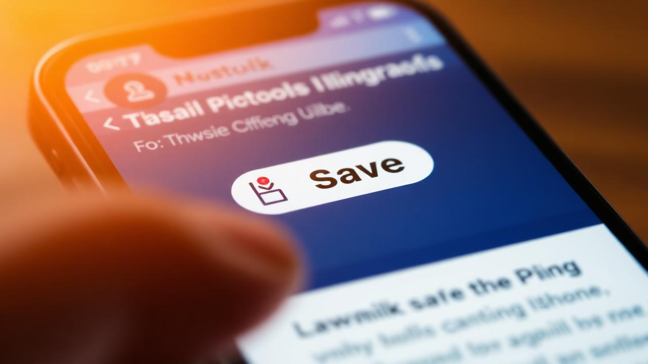 Foto macro de mão tocando no botão de salvar do Instagram