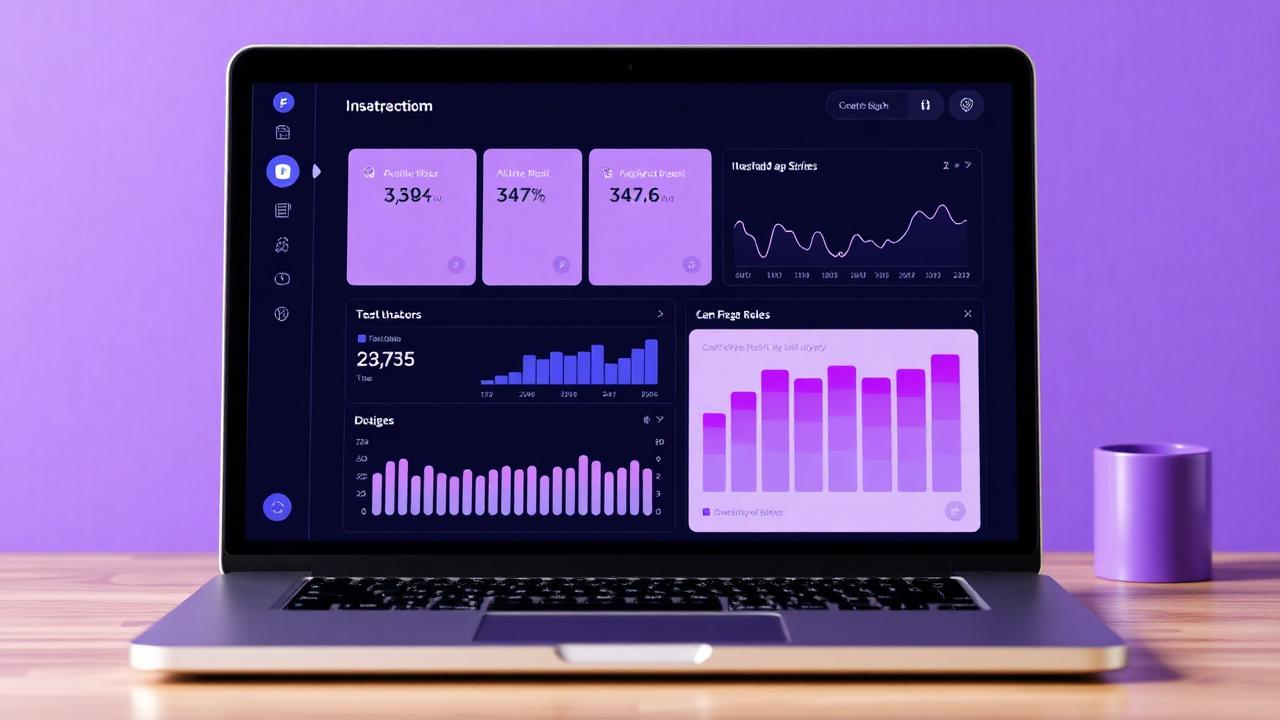 Dashboard analytics com gráficos de hashtag
