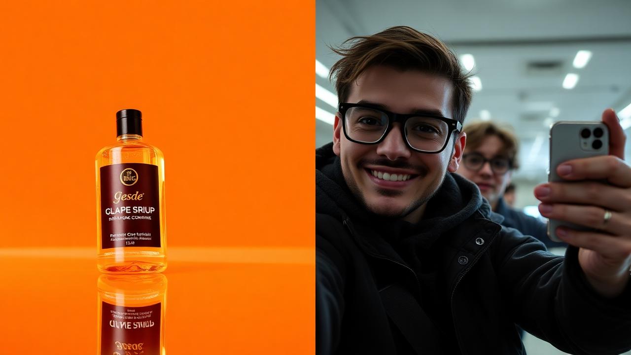 Split screen: ad polido vs review UGC autêntico