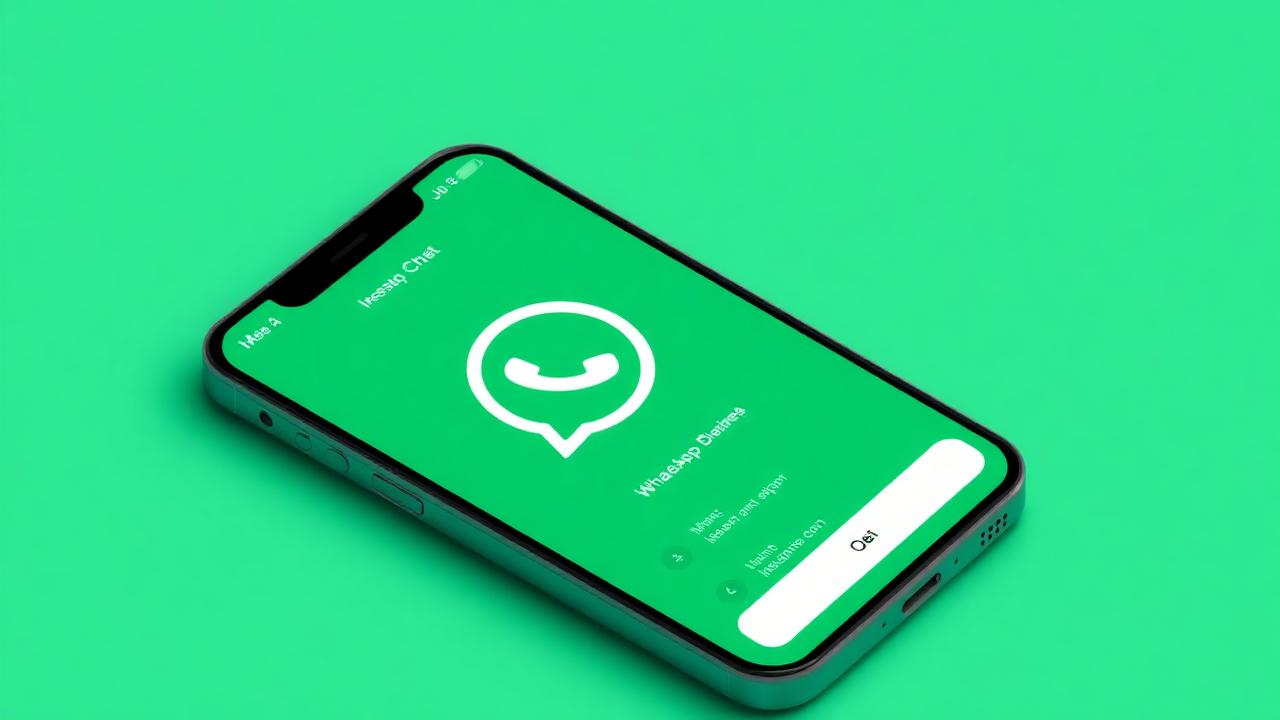 Mockup do WhatsApp Business em fundo verde